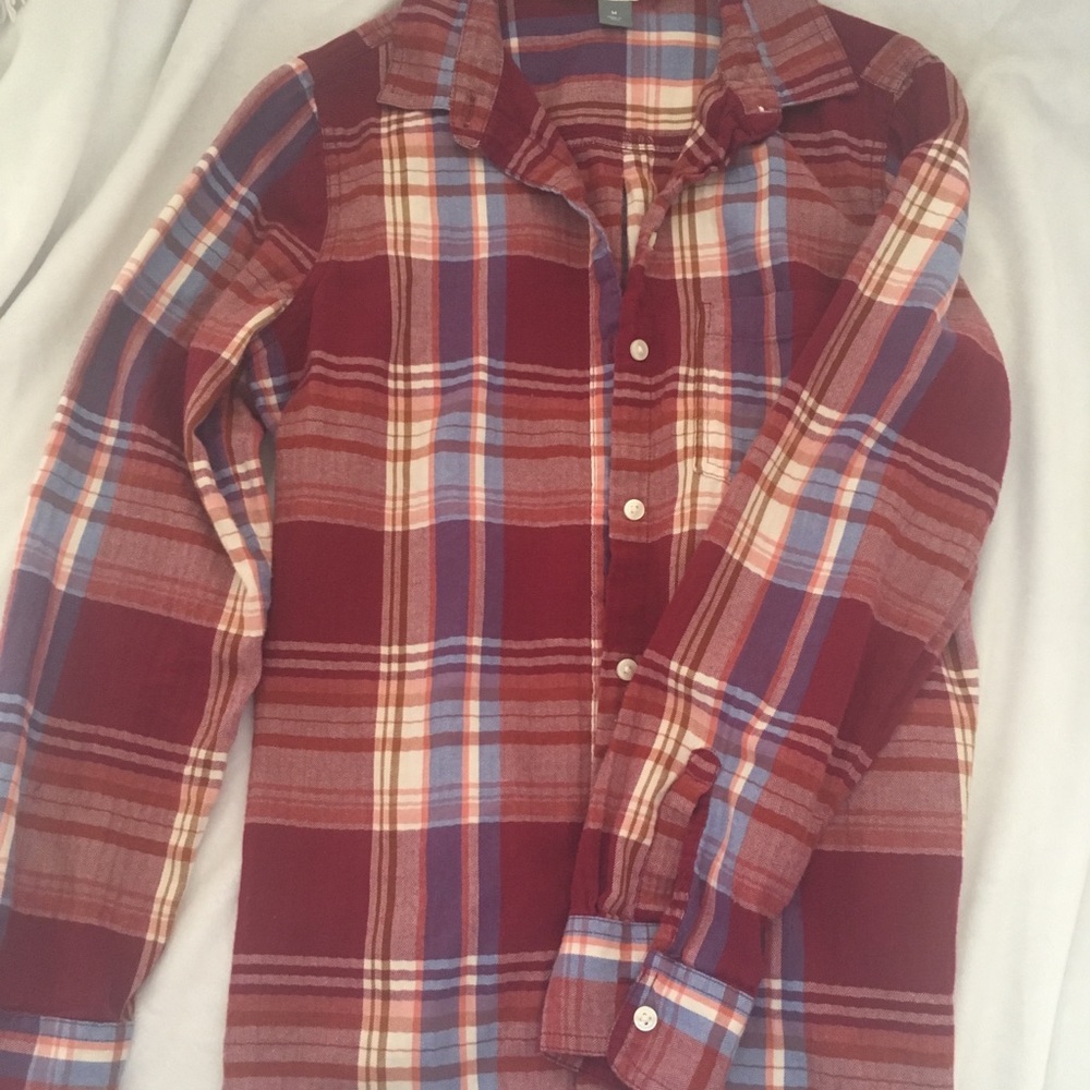 Old Navy Maroon/ Pink Plaid Shirt